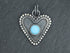Sterling Silver Artisan Heart Charm with Turquoise, (AF-374)
